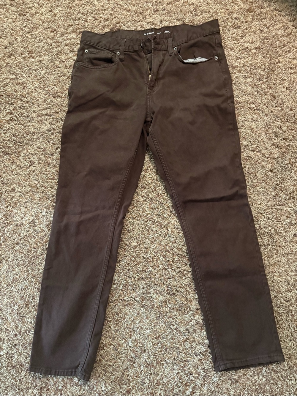 ⭐️5/$15! Old Navy Slim Fit Dark Brown Straight-Leg Pants